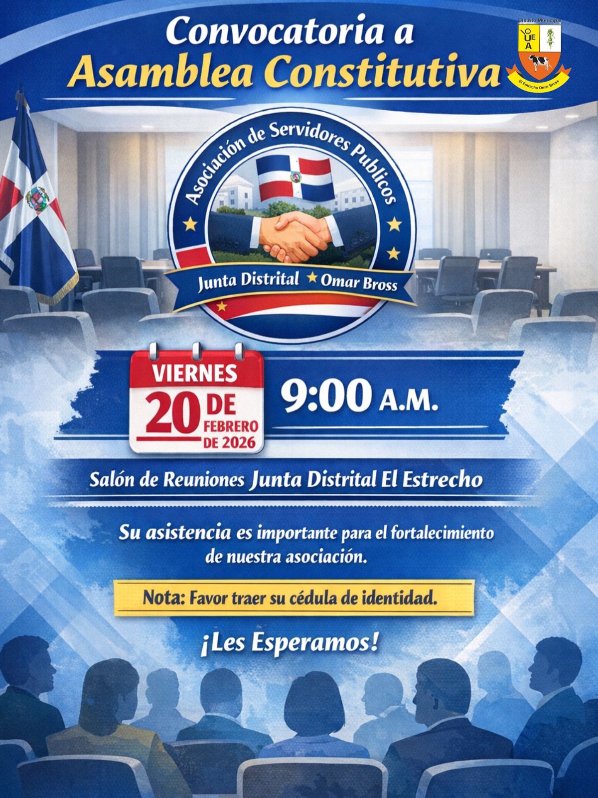 Junta Distrital El Estrecho Omar Bross realiza histórica asamblea constitutiva de su Asociación de Servidores Públicos con acompañamiento del MAP